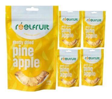 Reelfruit Organic, Vegan And Gluten Free Gently Dried Pineapple 100g Combo (Pack of 5)